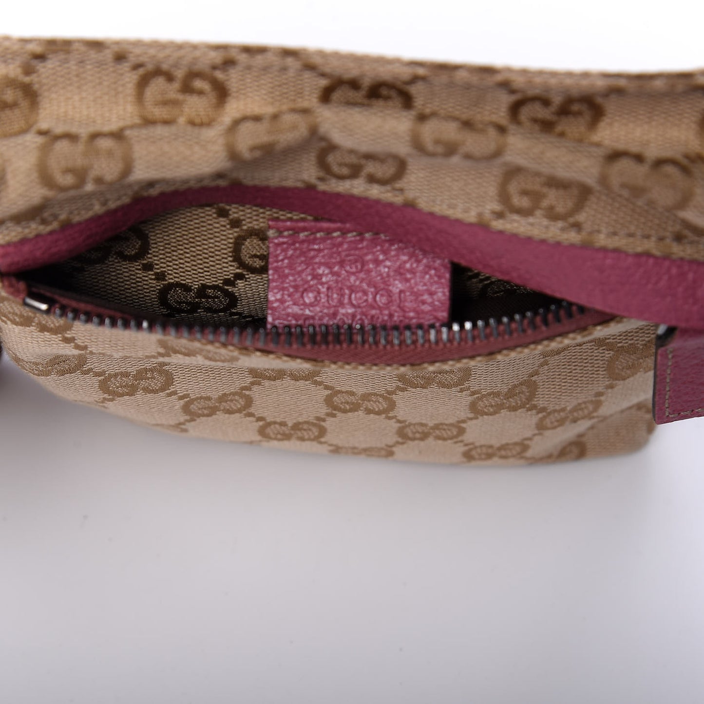 GG Monogram Web Double Pocket Belt Bag Pink