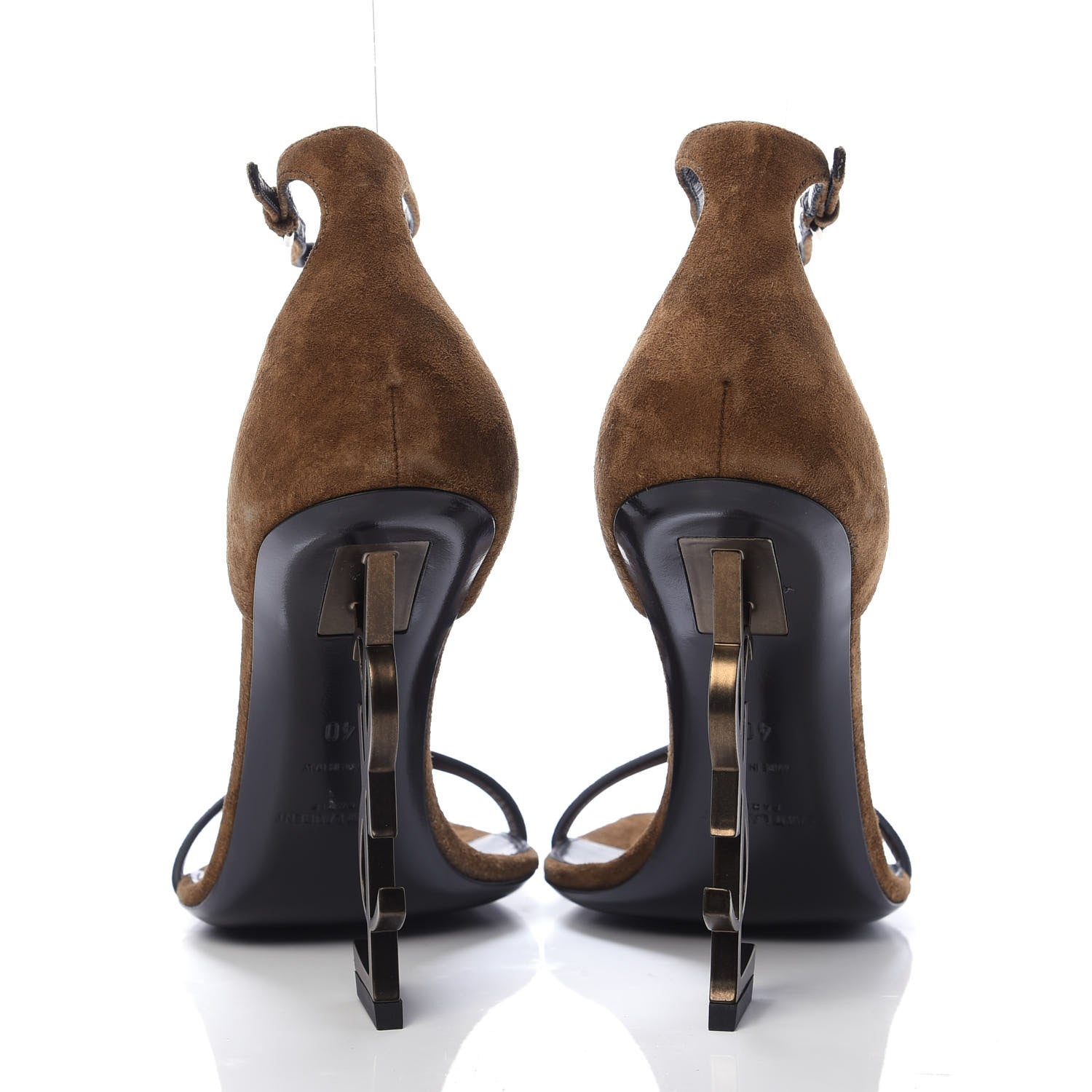 Saint Laurent Suede Calfskin Opyum 110 Sandals 40 Cachemere Gold 5 of 9