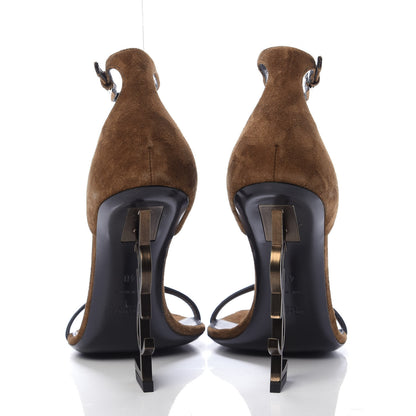Saint Laurent Suede Calfskin Opyum 110 Sandals 40 Cachemere Gold 5 of 9