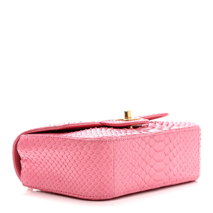 Chanel Snakeskin Mini Rectangular Flap Pink 4 of 14