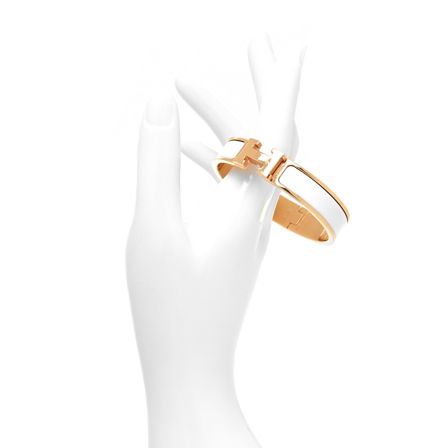 Hermes Enamel Narrow Clic Clac H Bracelet PM White 2 of 5