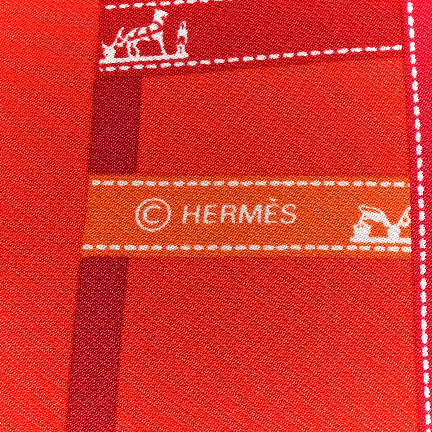 Hermes Silk Bolduc Pocket Square Scarf 4 of 4