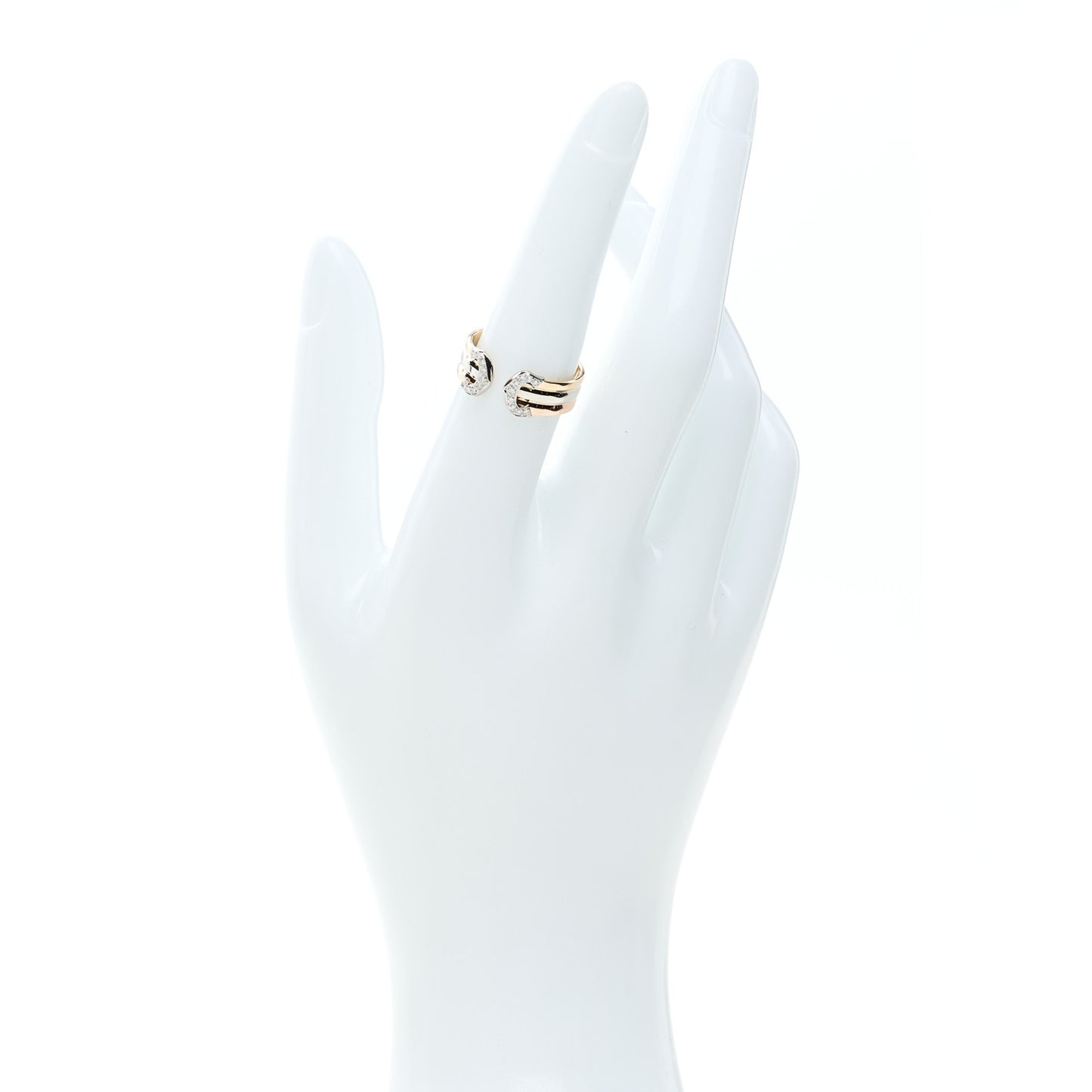 18K Pink Yellow White Gold Diamond C De Cartier Ring 52 6