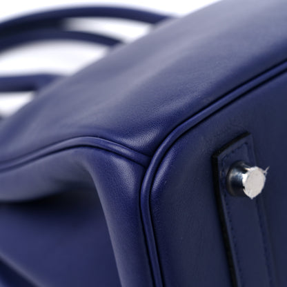 Hermes Swift Epsom Tressage Birkin 30 Bleu Encre Bleu Du Nord Gold 10 of 11