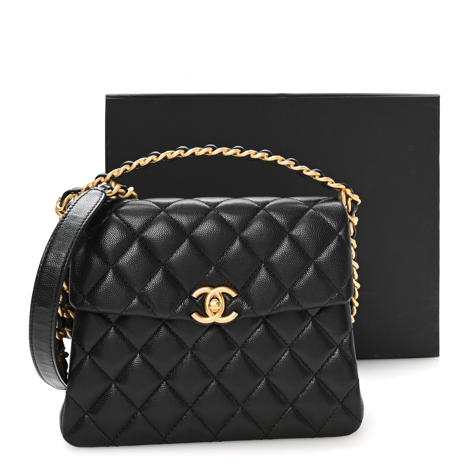 Chanel Caviar Quilted 31 Rue Cambon Top Handle Flap Black 10 of 10