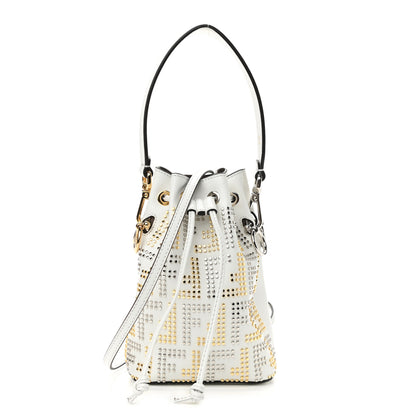 Fendi Vitello Liberty F is Fendi FF Studded Mini Mon Tresor Bucket Bag White 1 of 10