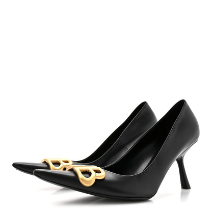 Balenciaga Shiny Soft Calfskin BB Flex 90mm Pumps 39 Black Gold 4 of 9
