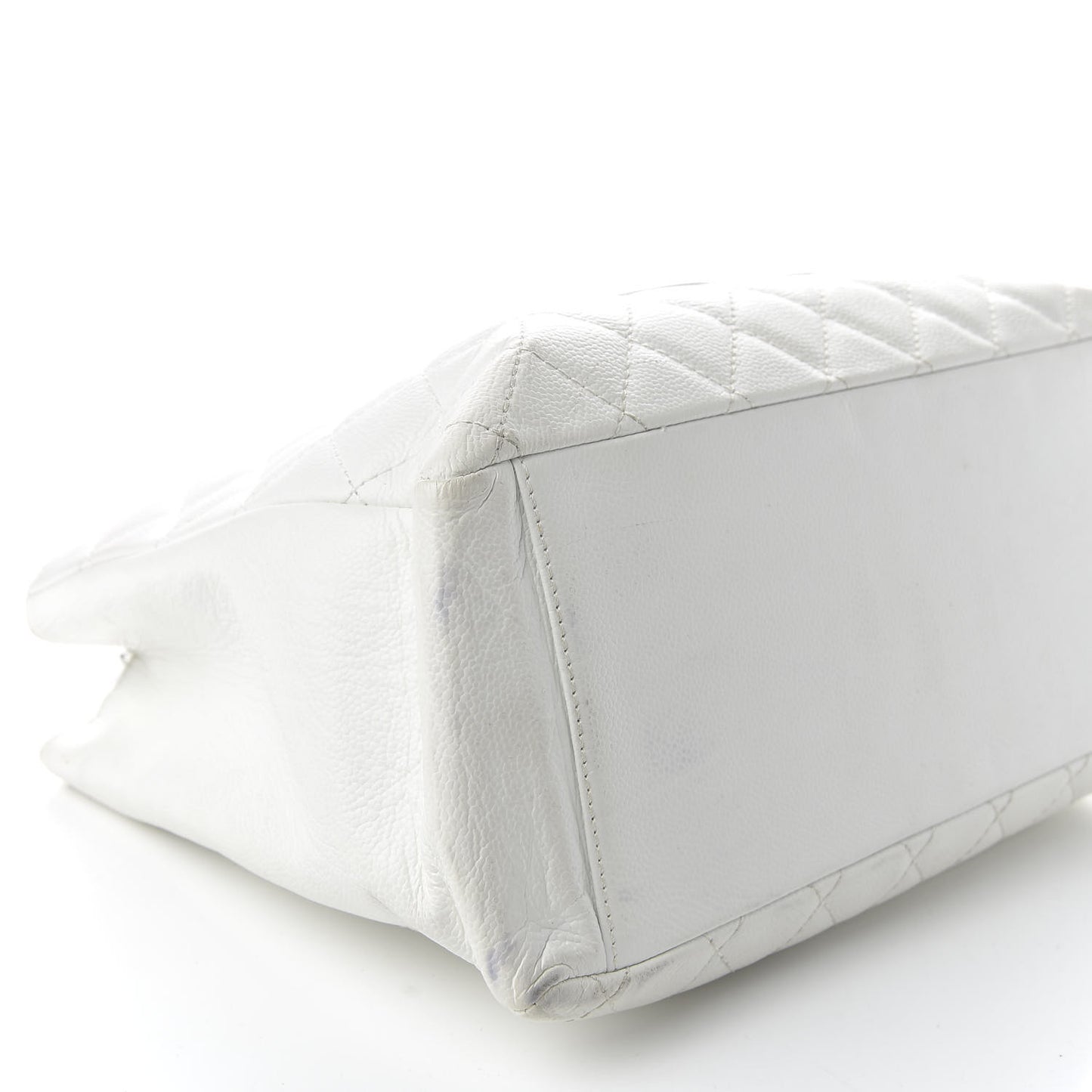 Caviar Quilted Grand Shopping Tote GST White