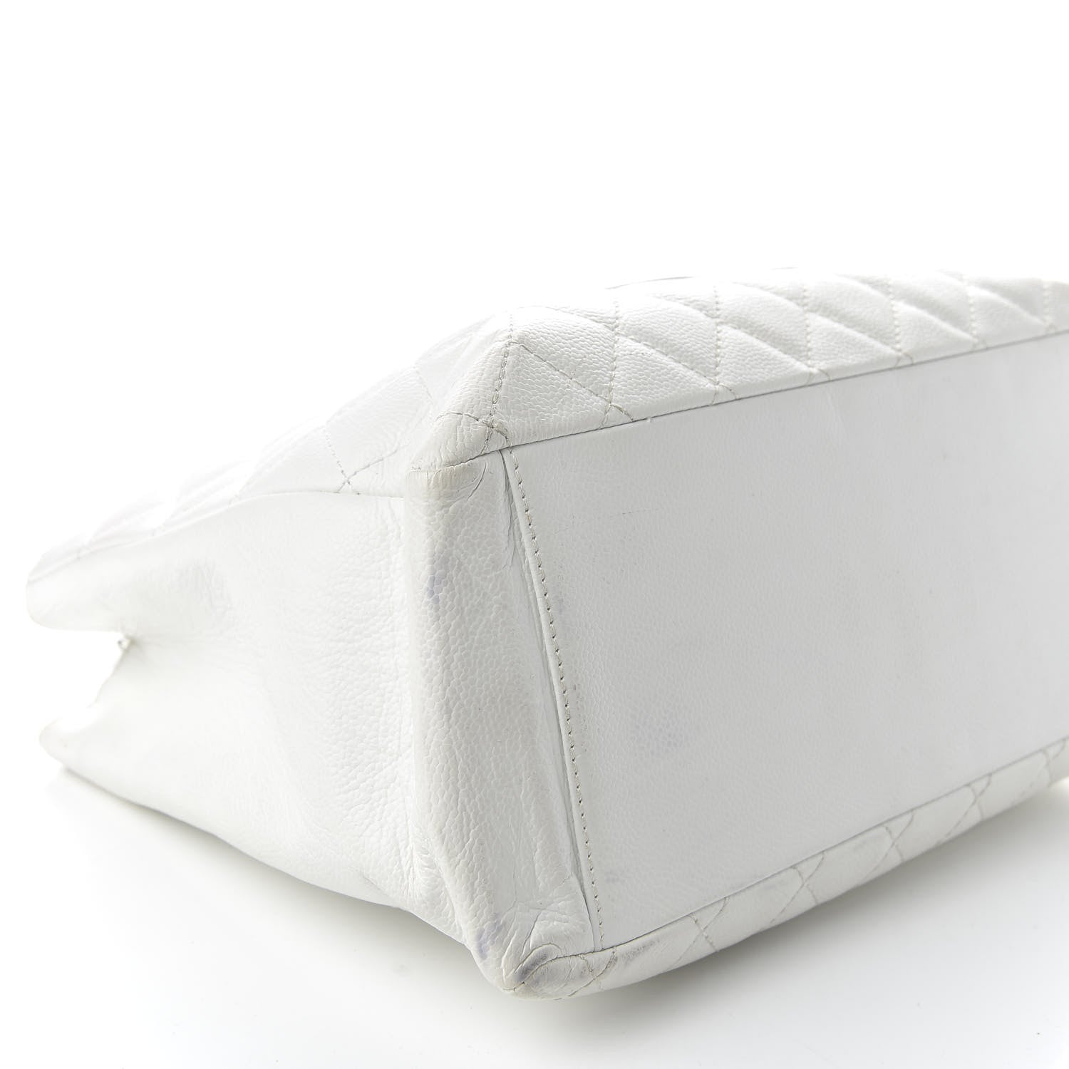 Chanel Caviar Quilted Grand Shopping Tote GST White 6 of 13