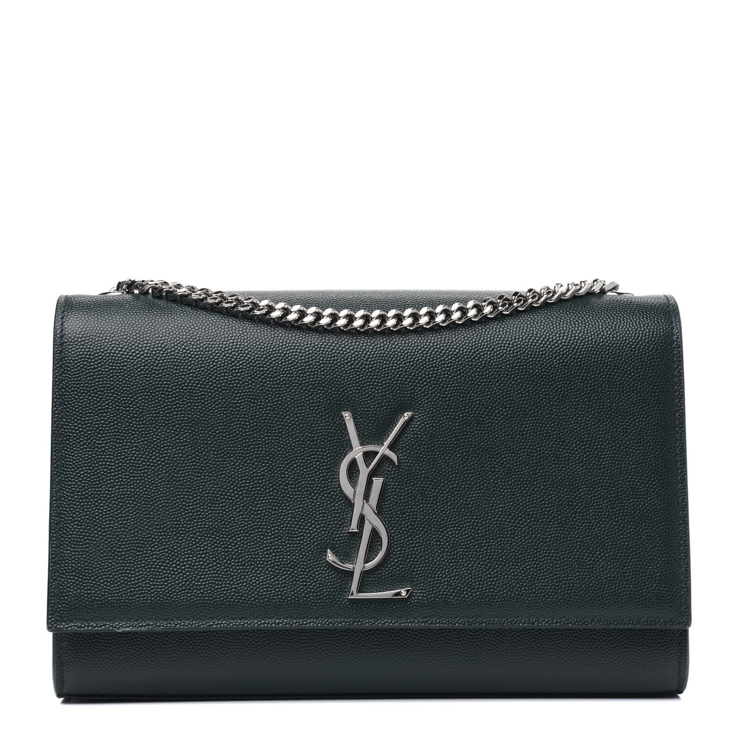 Grain De Poudre Medium Monogram Kate Satchel Vert Fonce