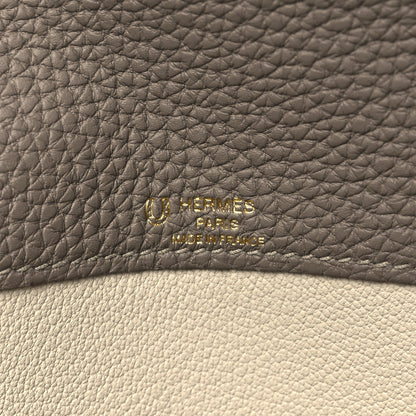 Hermes Togo Horseshoe Kelly Depeches 25 Pouch Etain Nata 6 of 9