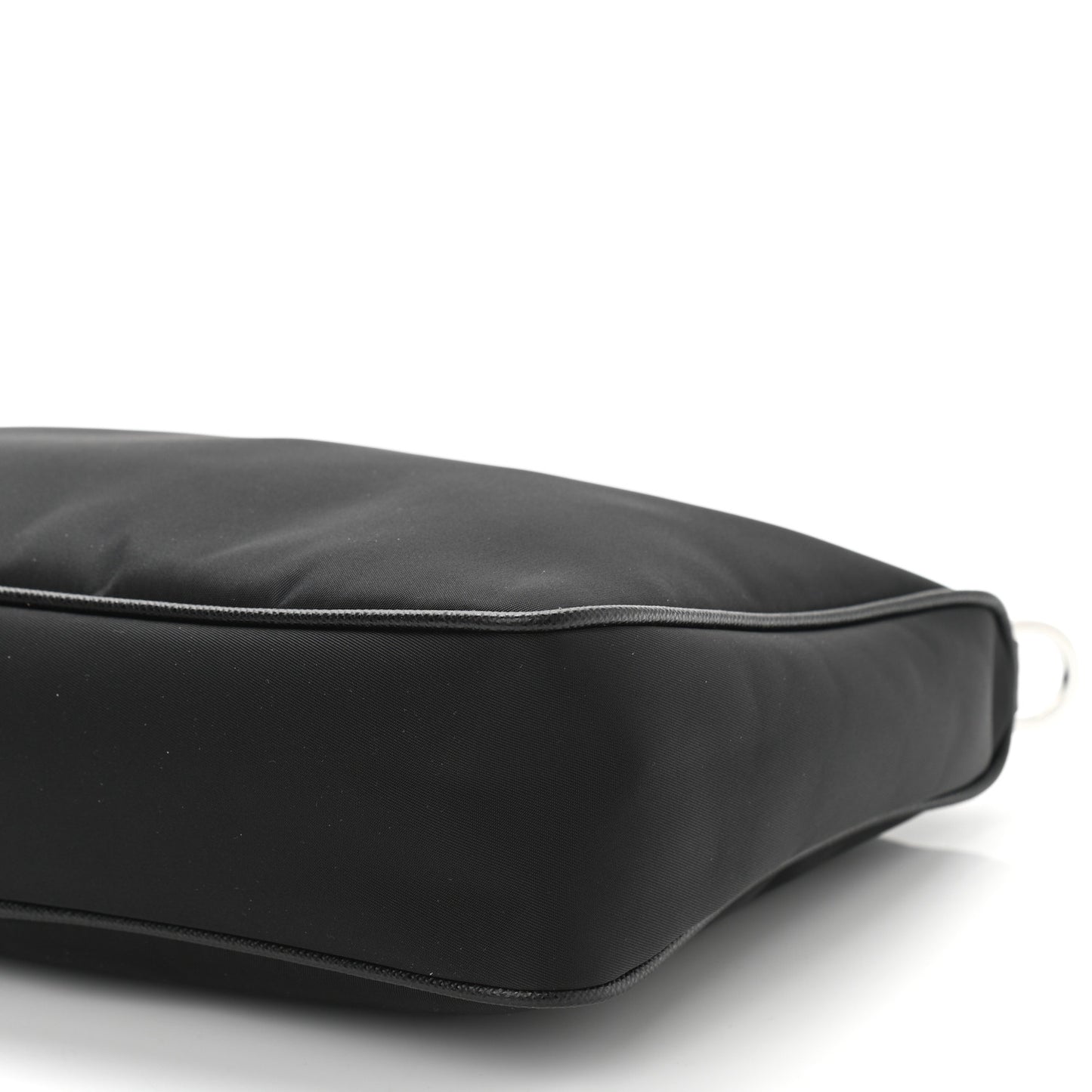 Re-Nylon Saffiano Pocket Zippered Shoulder Bag Black