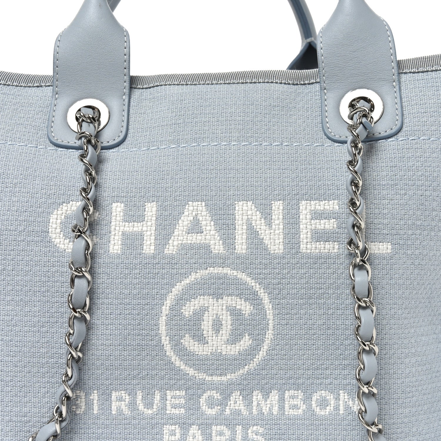 Chanel Mixed Fibers Small Deauville Tote Light Blue 9 of 12