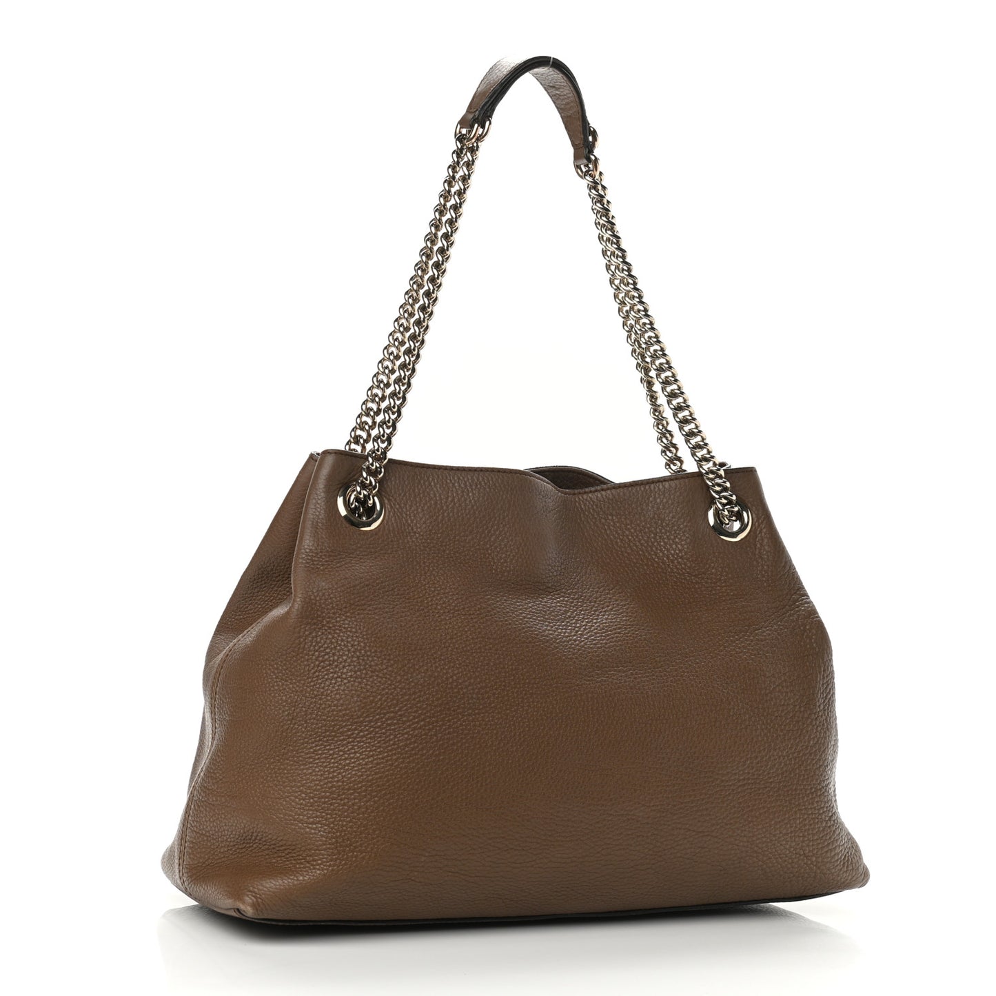 Pebbled Calfskin Medium Soho Chain Shoulder Bag Maple Brown