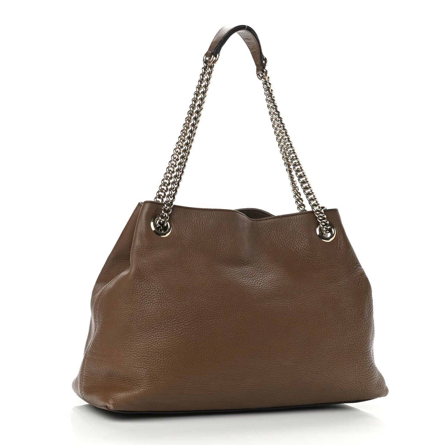 Gucci Pebbled Calfskin Medium Soho Chain Shoulder Bag Maple Brown 3 of 15