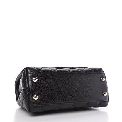 Chanel Caviar Lizard Embossed Quilted Extra Mini Coco Handle Flap Black 4 of 10