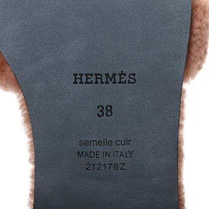 Hermes Woolskin Oran Sandals 38 Rose Aube 6 of 8