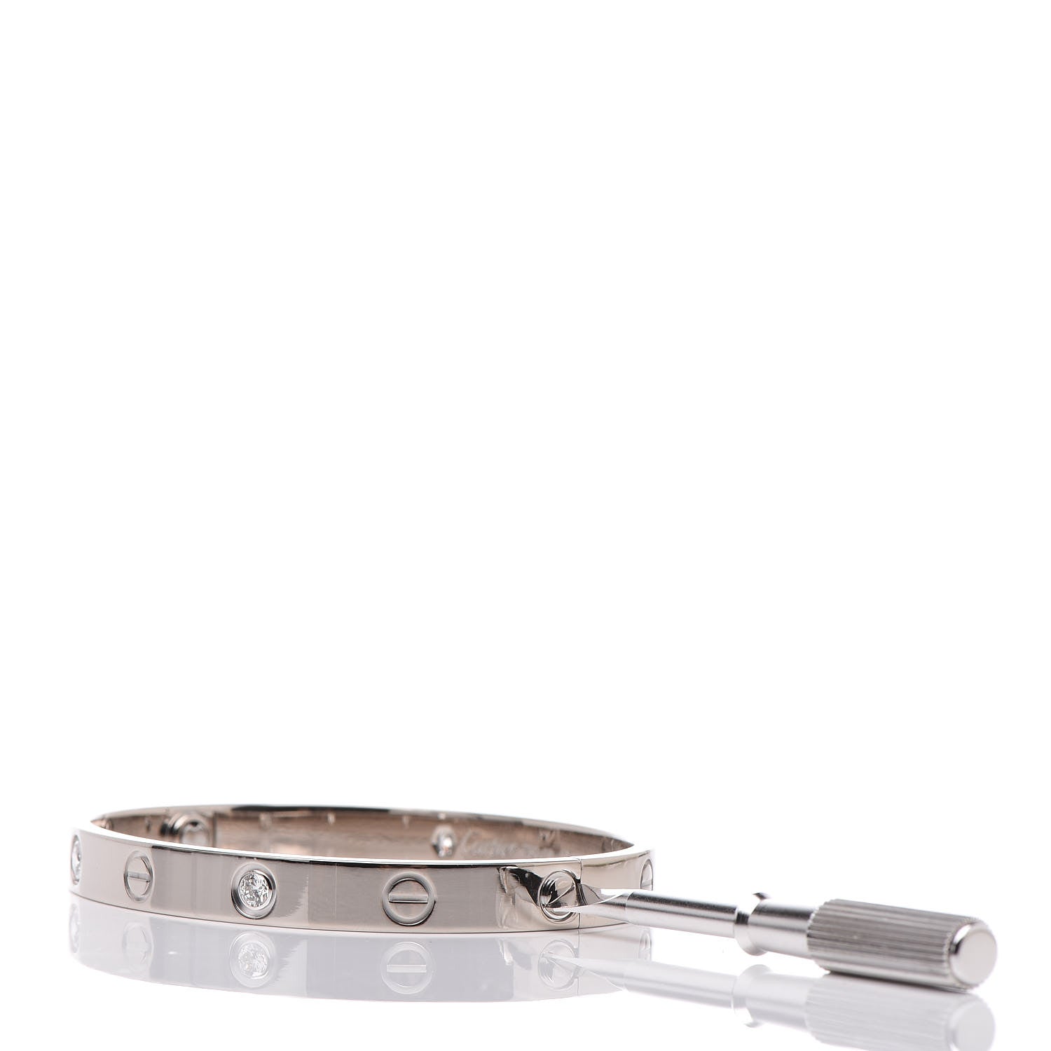 Cartier 18K White Gold 4 Diamond LOVE Bracelet 16 4 of 7