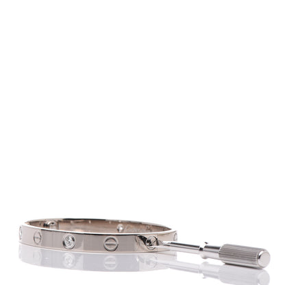 Cartier 18K White Gold 4 Diamond LOVE Bracelet 16 4 of 7