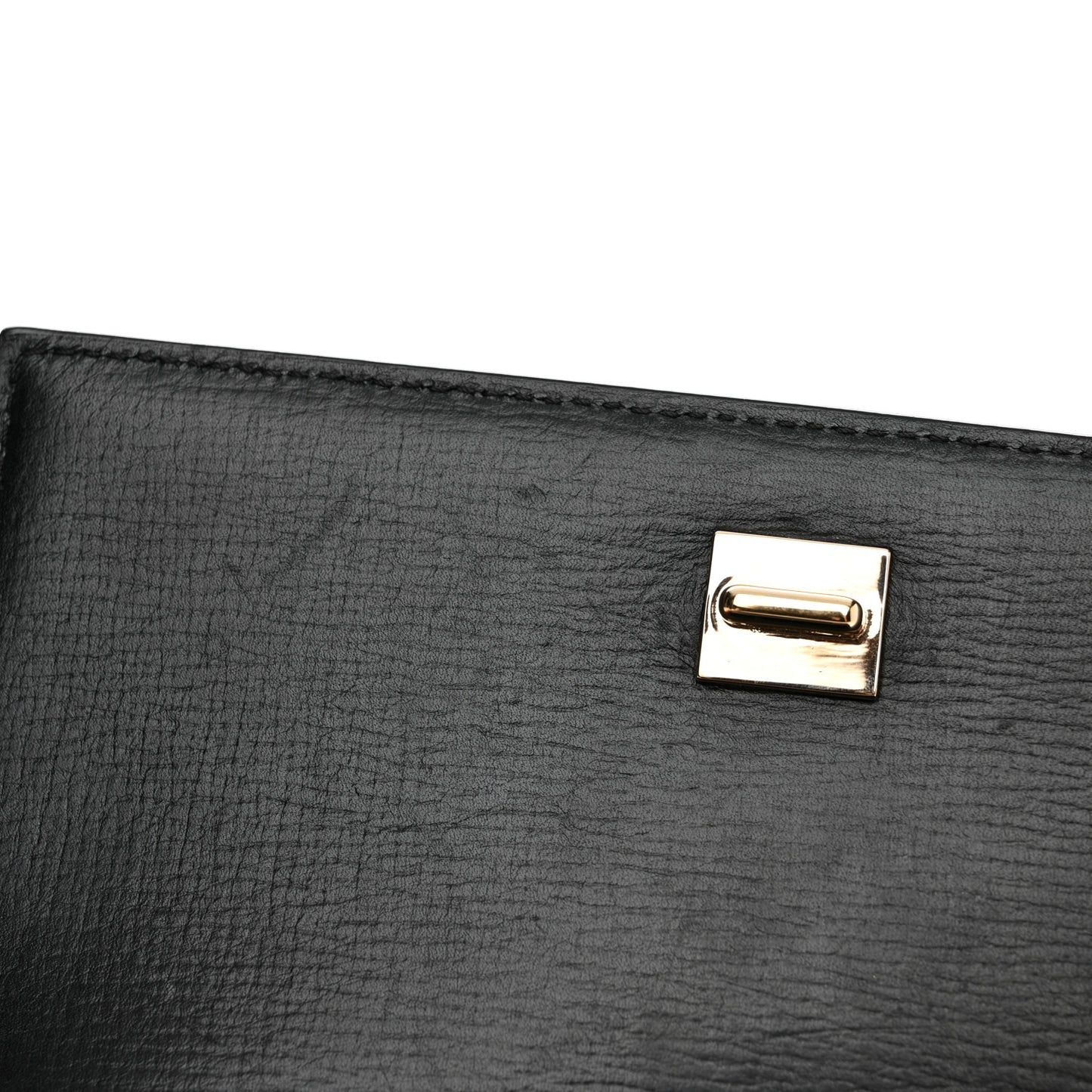Textured Calfskin Mini Pandora Box Chain Crossbody Bag Black