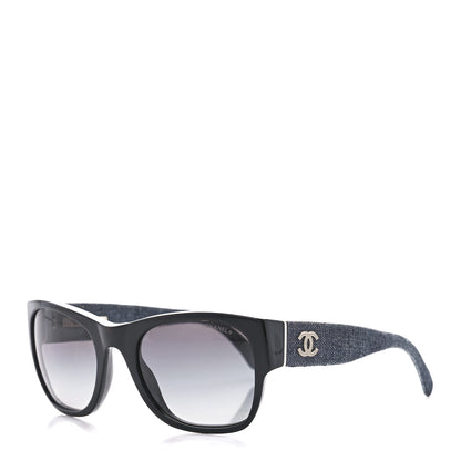 Chanel Acetate Denim CC Sunglasses Black Blue 1 of 8