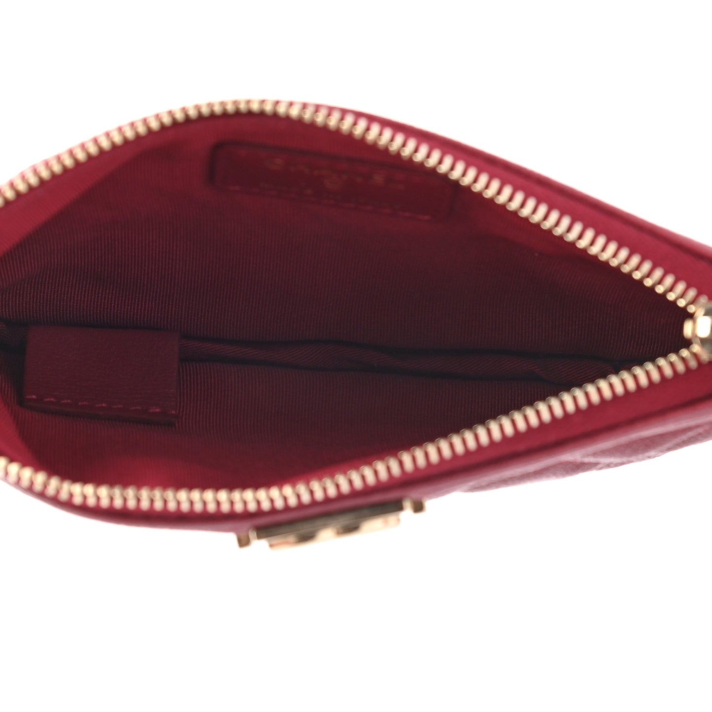 Caviar Quilted Zipped Boy Pouch Red
