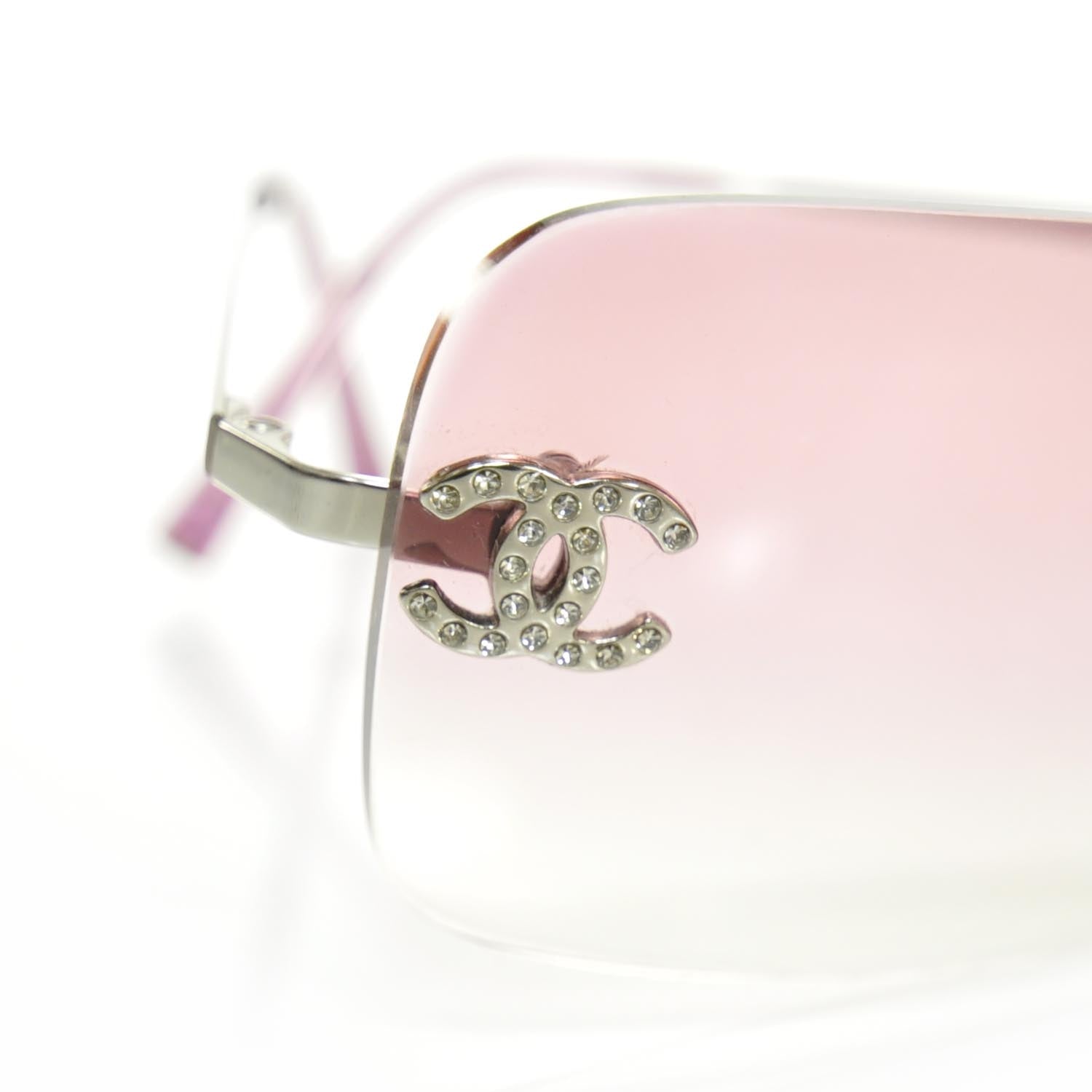 Chanel Metal Crystal CC Logo Sunglasses 4017-D Pink 8 of 8