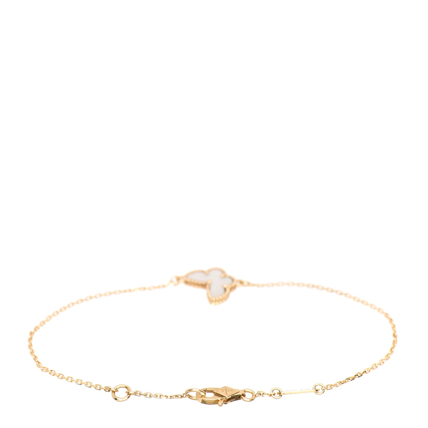 18K Yellow Gold Mother of Pearl Sweet Alhambra Butterfly Bracelet