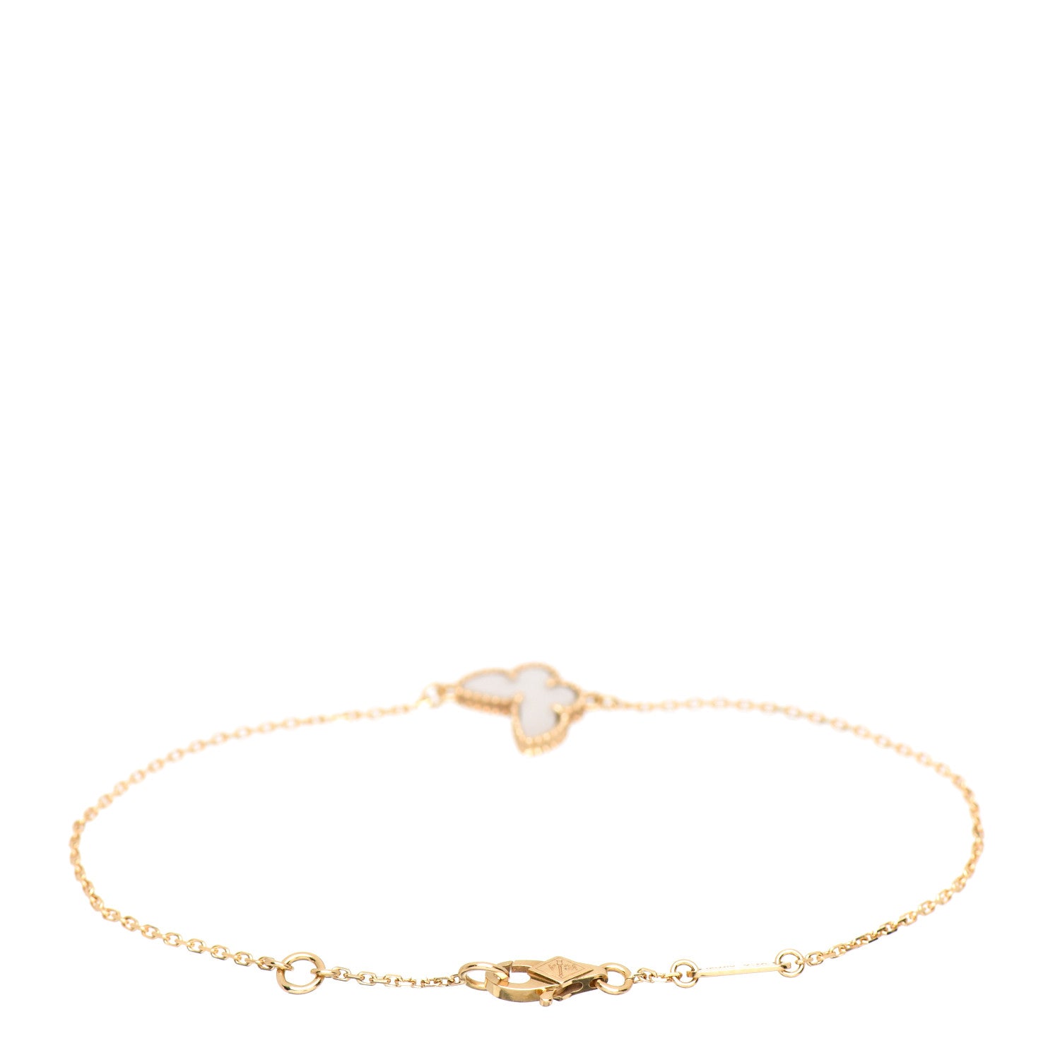 Van Cleef & Arpels 18K Yellow Gold Mother of Pearl Sweet Alhambra Butterfly Bracelet 3 of 4