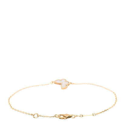 Van Cleef & Arpels 18K Yellow Gold Mother of Pearl Sweet Alhambra Butterfly Bracelet 3 of 4