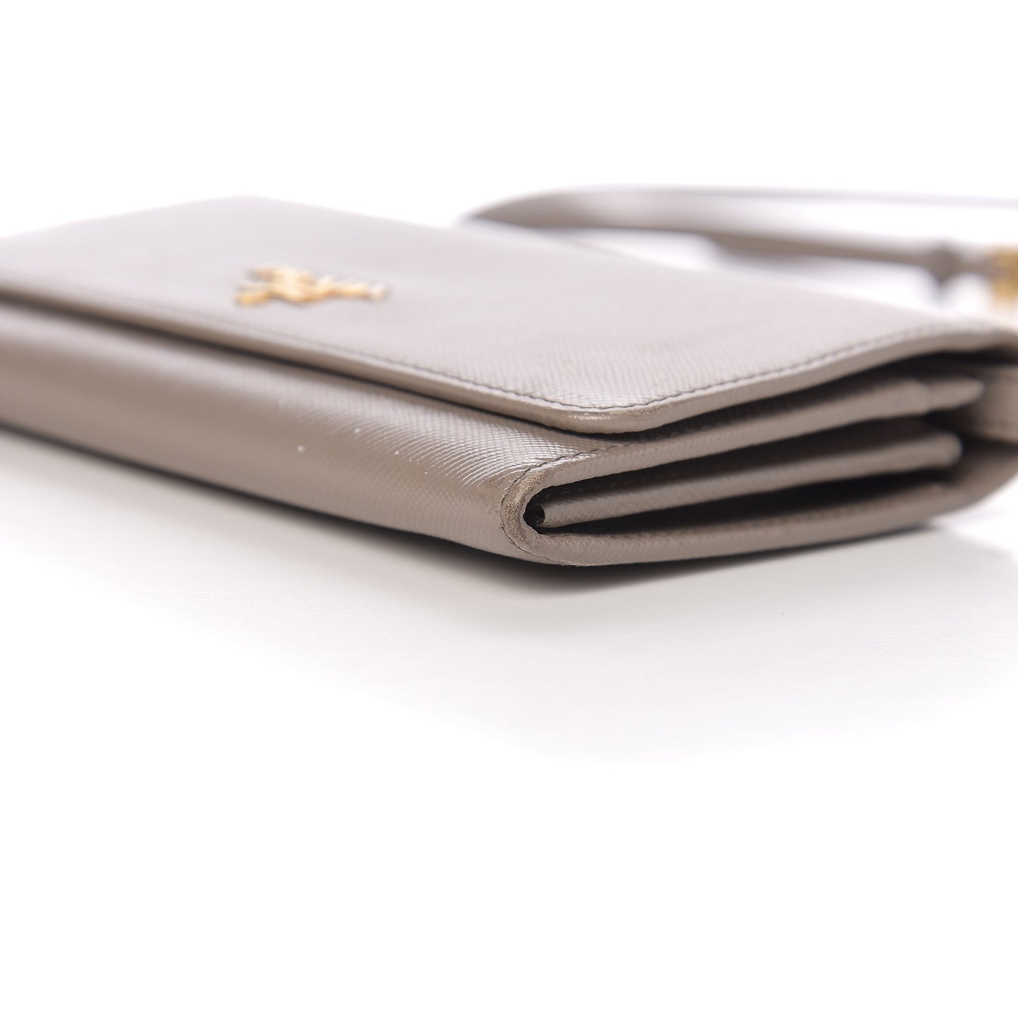 Saffiano Metal Flap Wallet With Strap Argilla