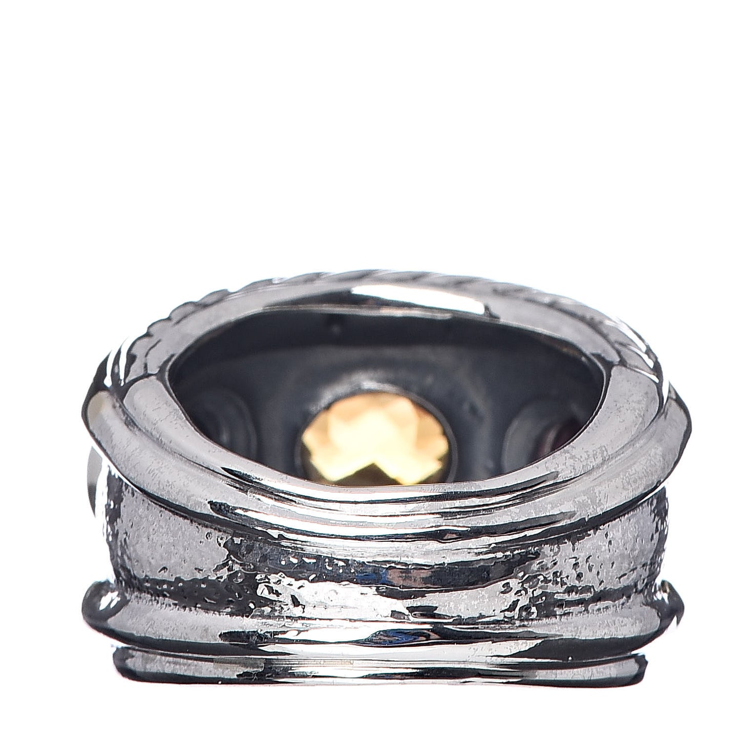 Sterling Silver 18K Yellow Gold Citrine Rhodolite 15mm Renaissance Ring 52 6