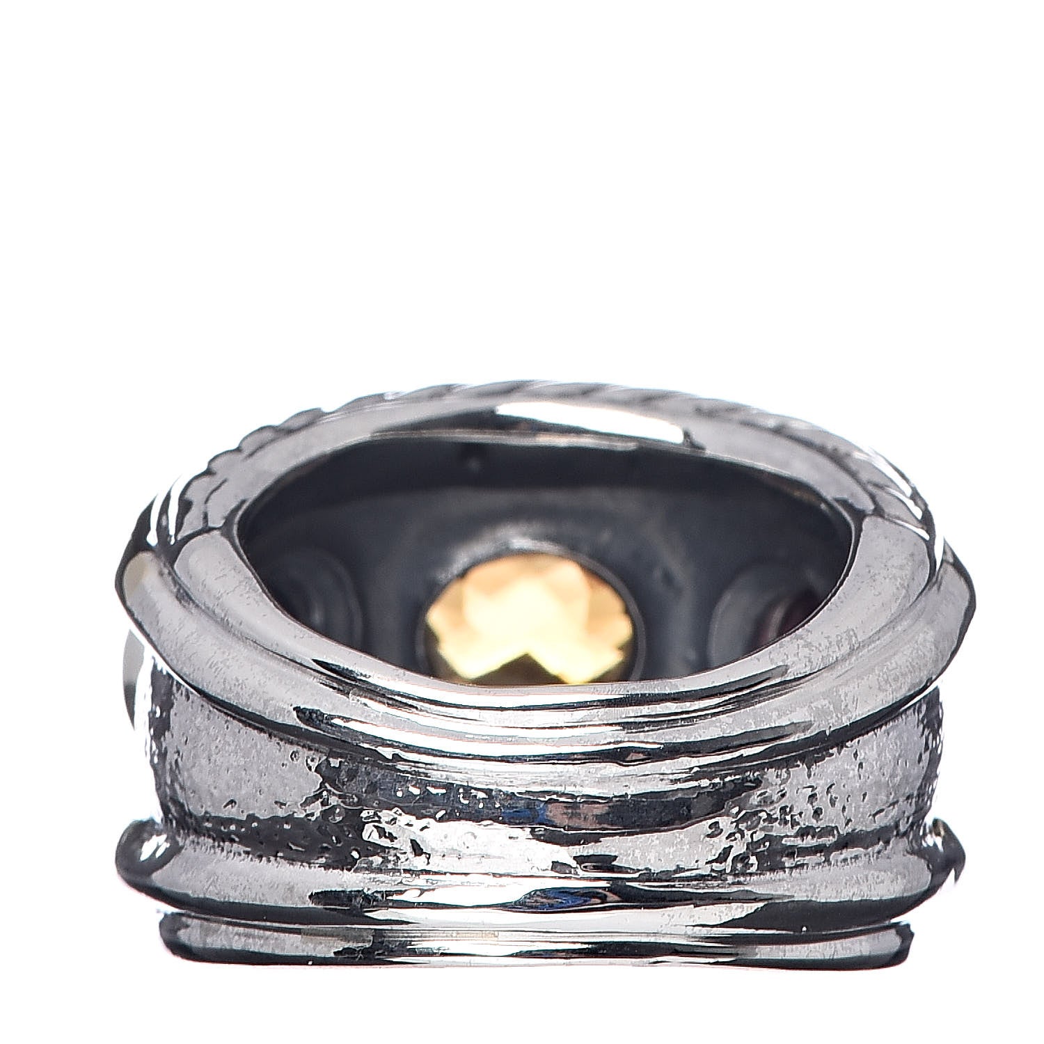 David Yurman Sterling Silver 18K Yellow Gold Citrine Rhodolite 15mm Renaissance Ring 52 6 3 of 4