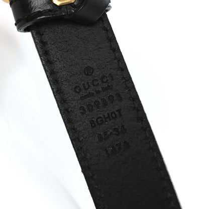 Gucci Calfskin Horsebit Skinny Belt 85 34 Black 3 of 4