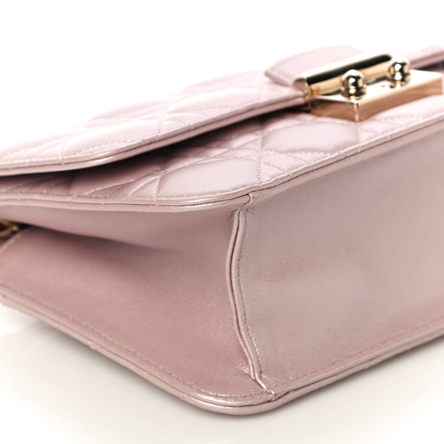 Christian Dior Pearly Lambskin Cannage Miss Dior Promenade Pouch Lotus 5 of 9