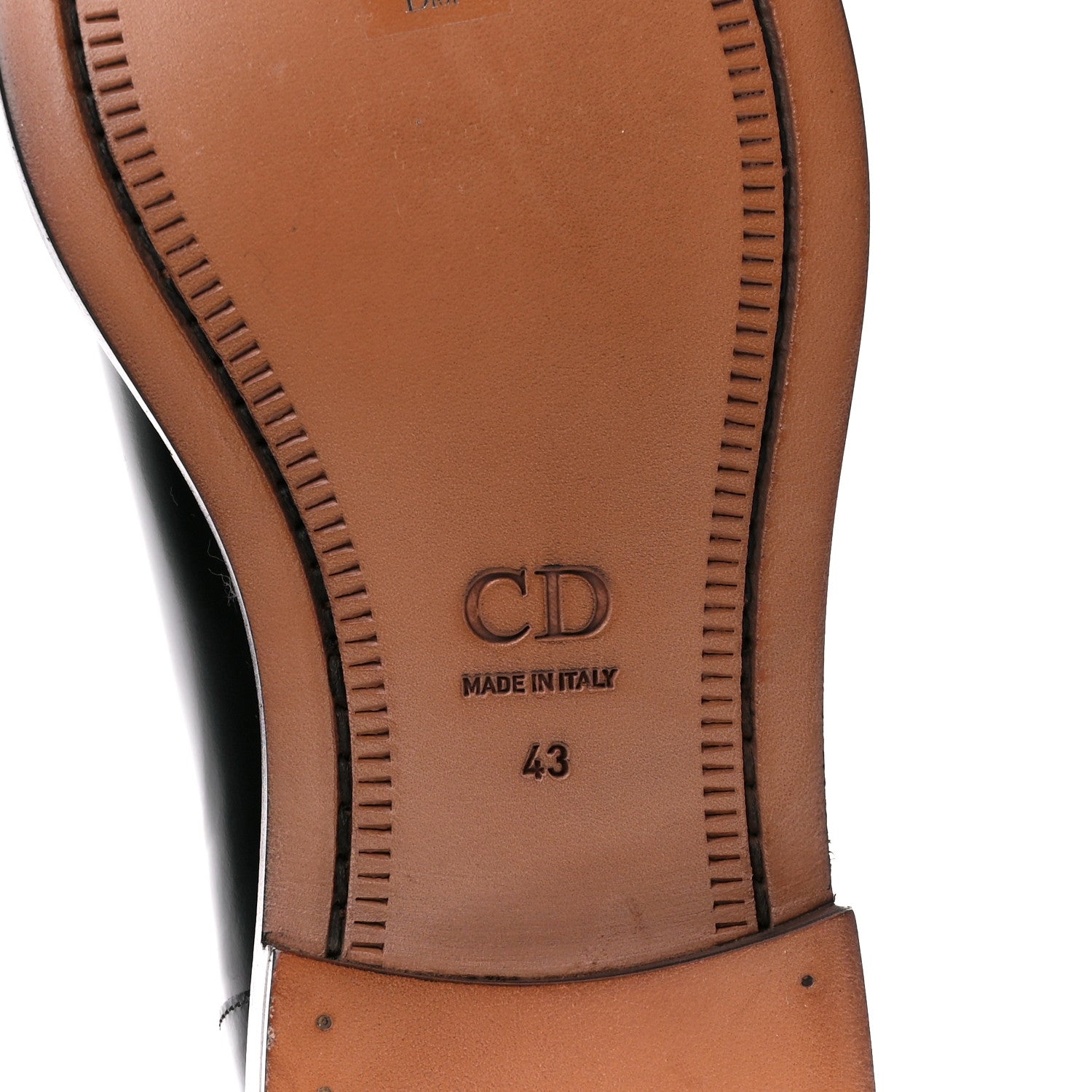 Christian Dior Polished Calfskin Mens Derby Shoe 43 Black 7 of 12