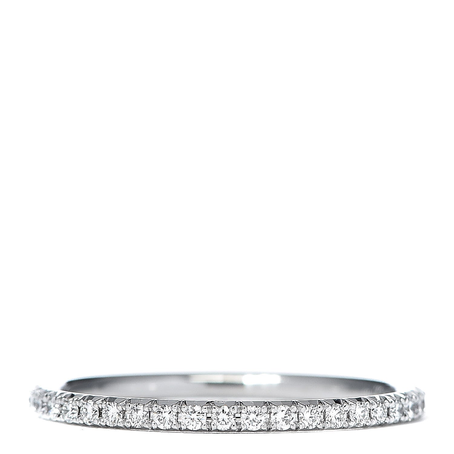 Tiffany 18K White Gold Diamond Metro Ring 52 6 1 of 5