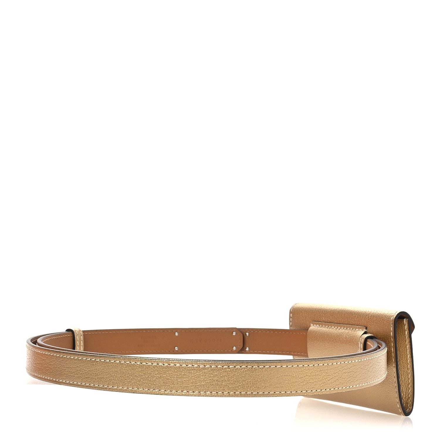 HERMES　ベルト Hermes Metallic Chevre Chamkilight Kelly Pocket Belt Dore 1769988