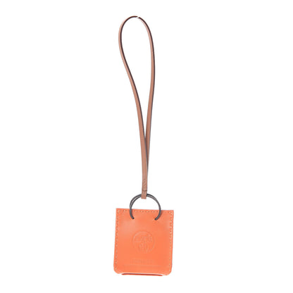 Hermes Milo Lambskin Swift Shopping Bag Charm Feu Gold 1 of 3
