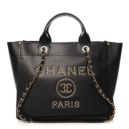 Chanel Caviar Small Studded Deauville Tote Black 1 of 10