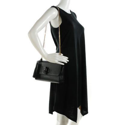 Gucci Pebbled Calfskin Medium Miss Bamboo Shoulder Bag Black 2 of 7