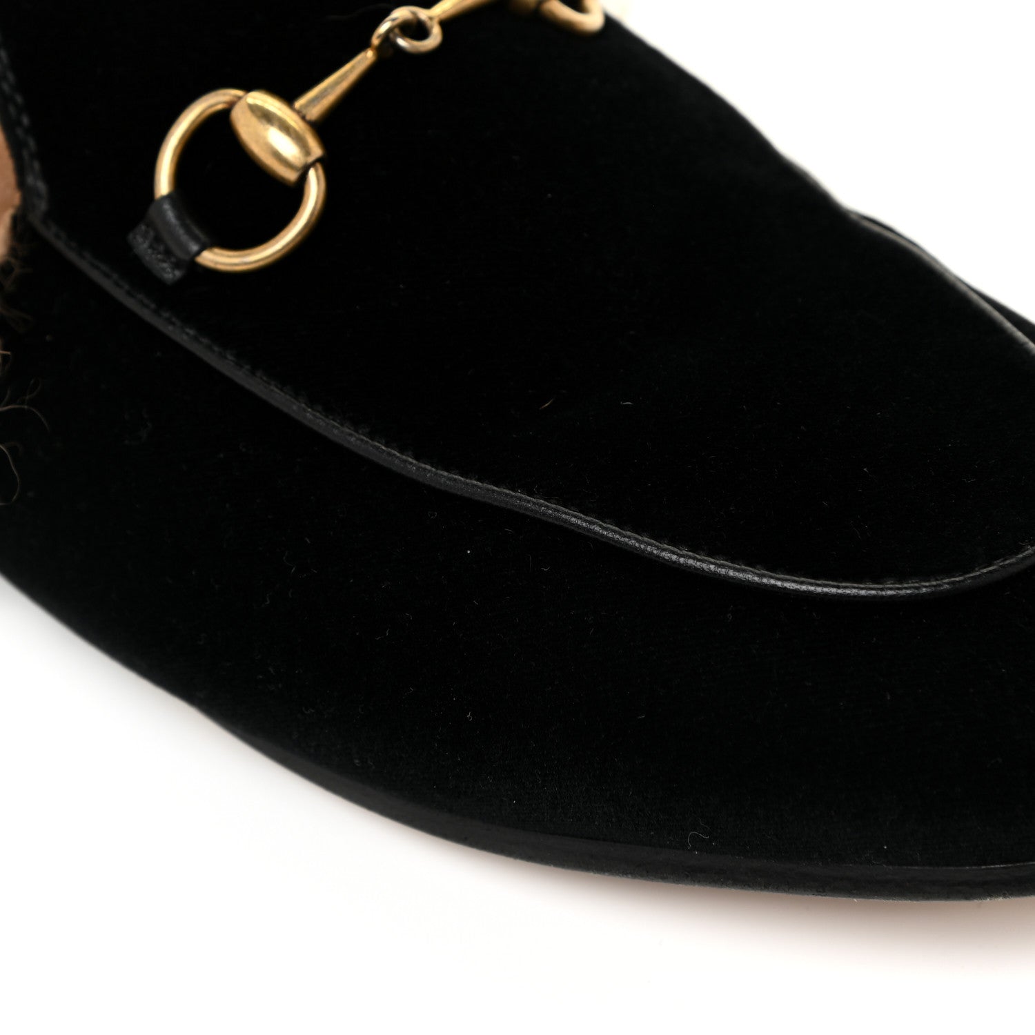 Gucci Velvet Fur Womens Princetown Slippers 37.5 Black 12 of 12