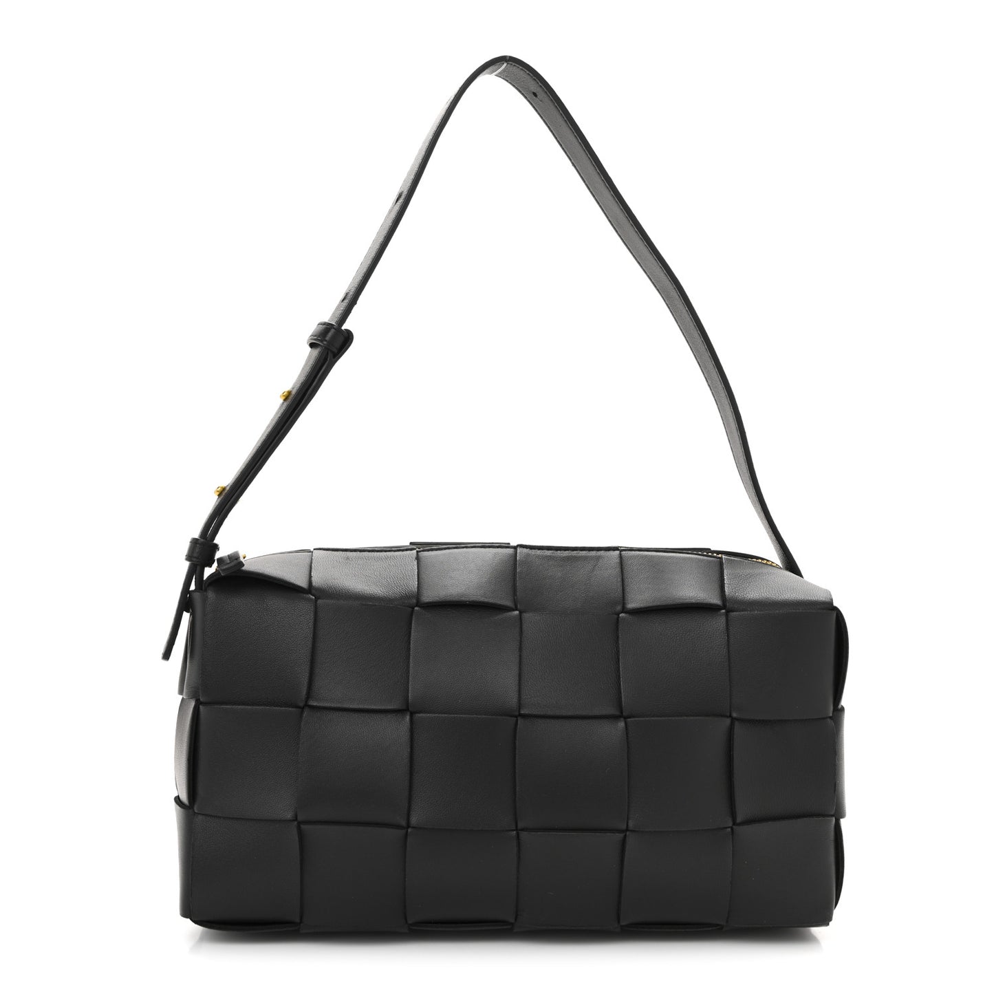 Lambskin Maxi Intrecciato Brick Cassette Bag Black