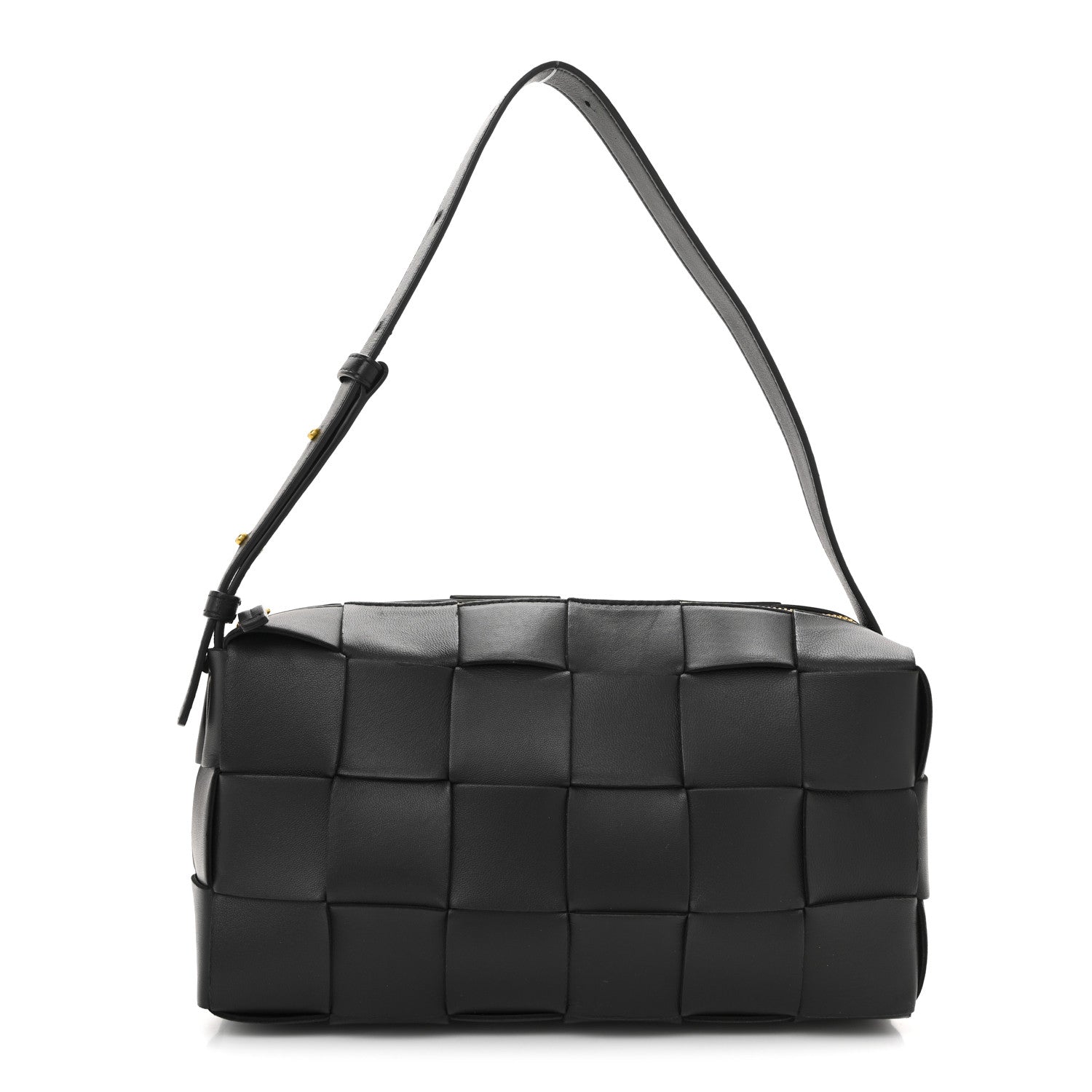 Bottega Veneta Lambskin Maxi Intrecciato Brick Cassette Bag Black 1 of 9