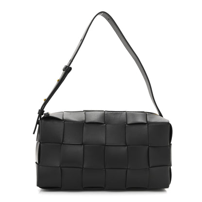 Bottega Veneta Lambskin Maxi Intrecciato Brick Cassette Bag Black 1 of 9