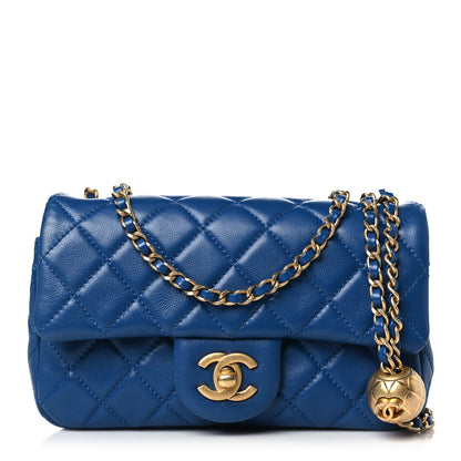 Chanel Lambskin Quilted Pearl Crush Mini Rectangular Flap Blue 1 of 10