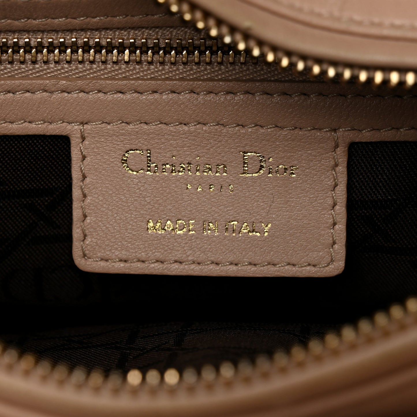 Lambskin Cannage Medium Lady Dior Beige