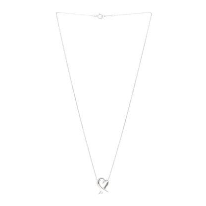 Tiffany Sterling Silver Small Paloma Picasso Loving Heart Pendant Necklace 3 of 4