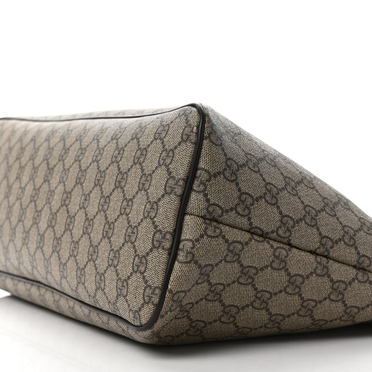 GG Supreme Monogram Medium Zippered Tote Dark Brown