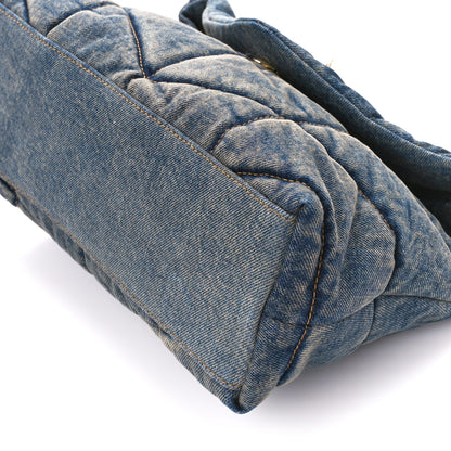 Saint Laurent Denim Quilted Small Loulou Puffer Monogram Chain Satchel Blue Cinnamon 10 of 10